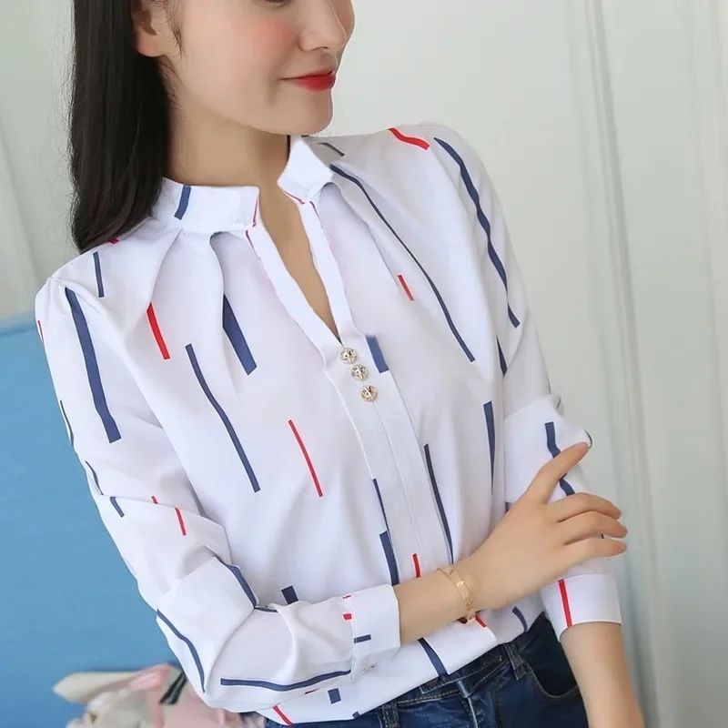 Blusa Estampada de Manga Longa com Gola Alta