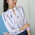 Blusa Estampada de Manga Longa com Gola Alta