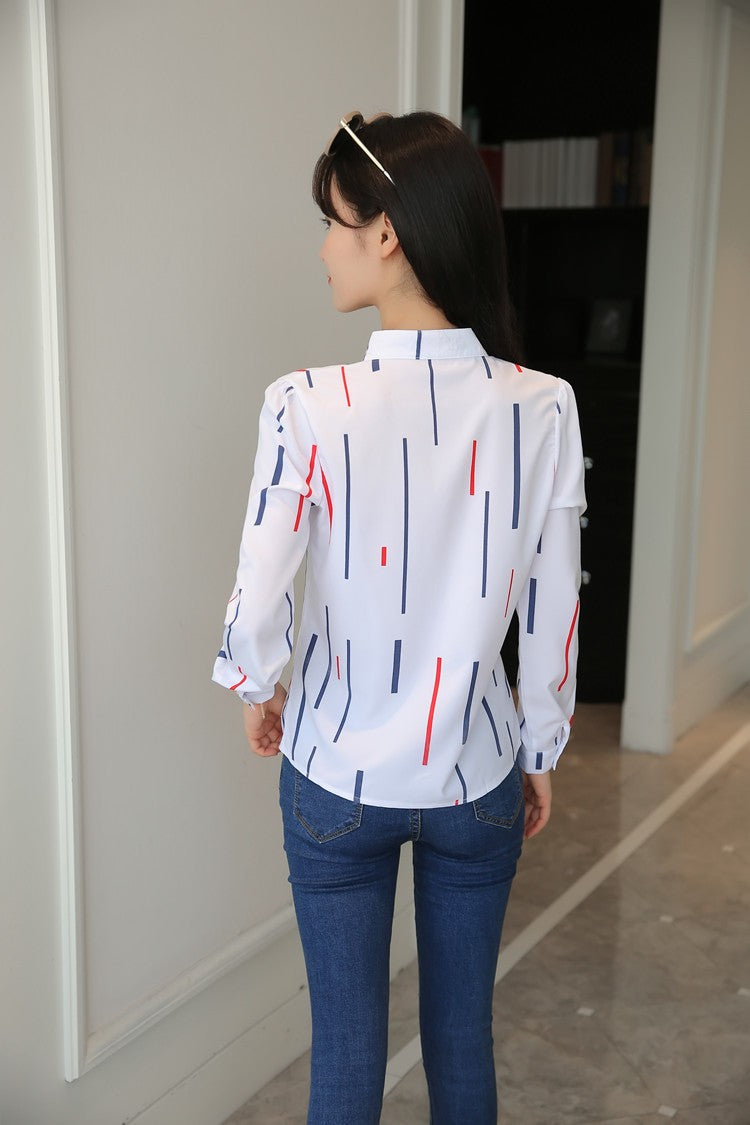Blusa Estampada de Manga Longa com Gola Alta
